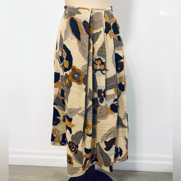 Dries Van Noten Abstract Floral Wool Midi Skirt• Designer Runway Piece. Size 36. - Picture 2 of 2